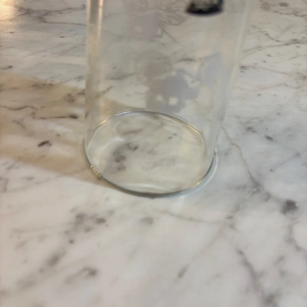 Vintage Hazel Atlas Glass Tumbler Black White Horse Drawn Carriage Buggy Print